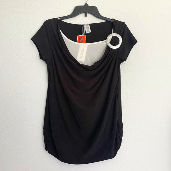 NWT Jason Maxwell Black & White Classic Blouse - Picture 1 of 9